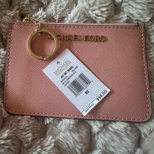 Authentic Michael Kors Pale Pink Card / Key Holder! NWT